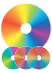 Blue Ray Dvd Or Cd Disc With Rainbow Reflection Isolated On White