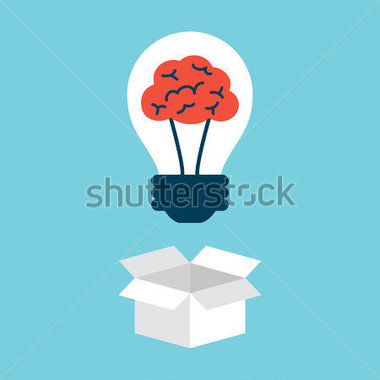 Bulb With Brain Thinking Outside The Box Stock Vector   Clipart Me