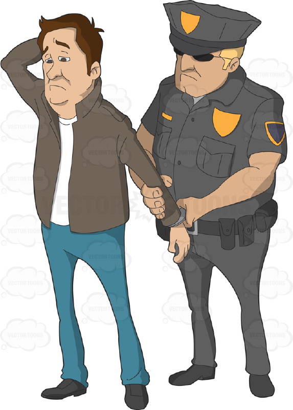 Cartoon Police Officer Arresting