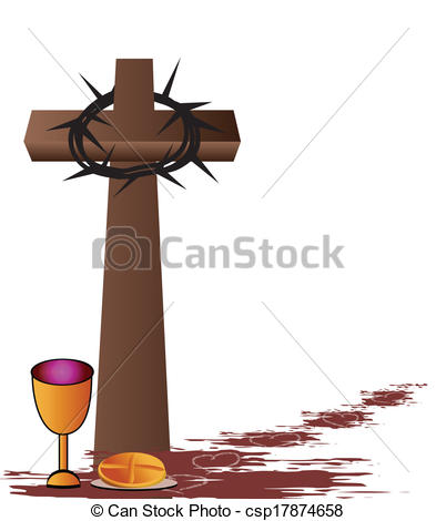 Clipart Vector Of Holy Communion   Communion   Bread Wine Chalice