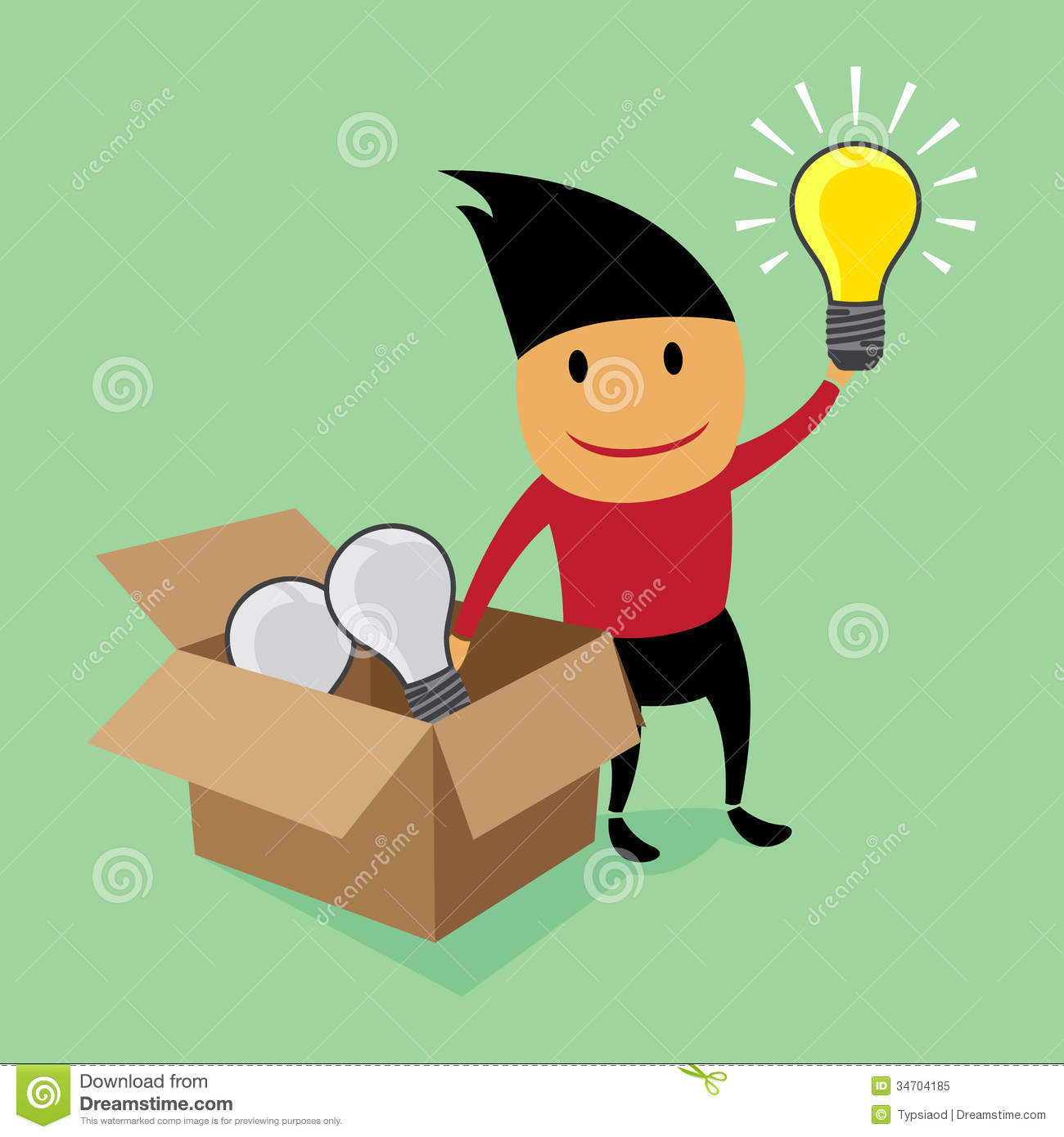 Creative Thinking Outside The Box Illustration By Design Eps10
