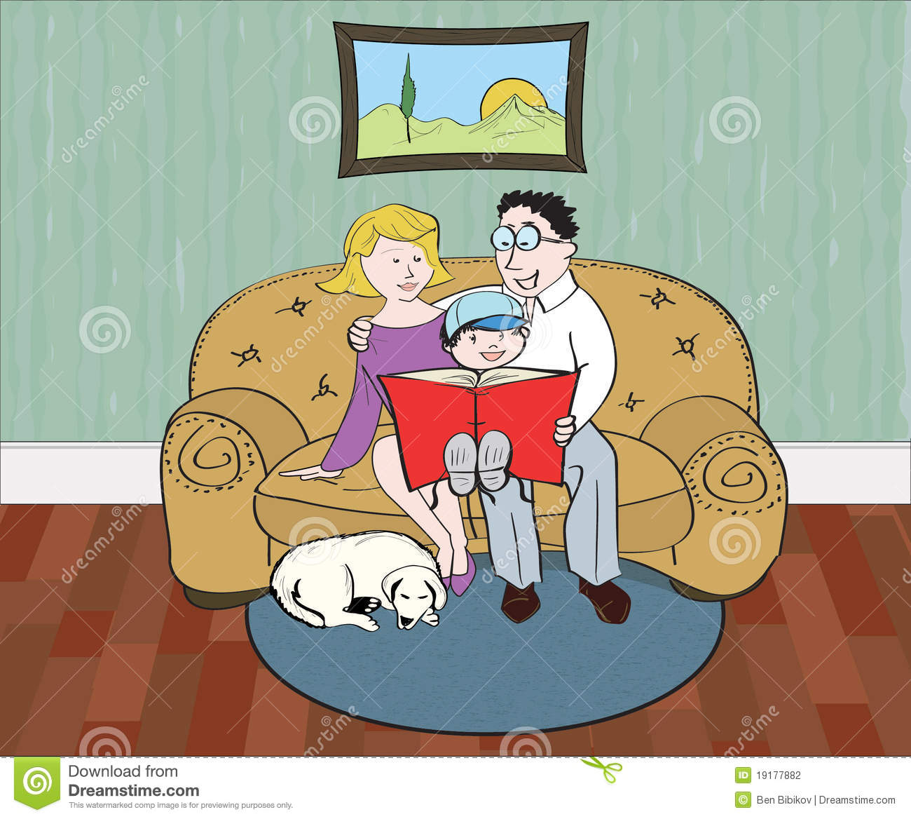 Family Reading Time Stock Photography   Image  19177882
