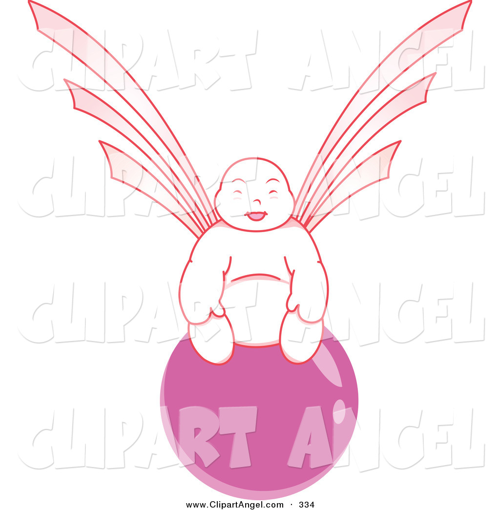 Larger Preview  Illustration Vector Of A Pink Asian Angel On A Pink