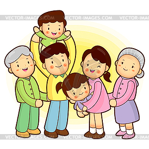 Merry Family Of Happy Time  Home And Family   Vector Clipart