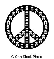 Peace Sign Vector Isolated With White Skull Stock Illustrations