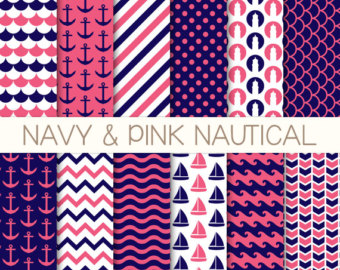 Pink Anchor Pattern Sailboat Clipart Chevron Polka Dot Stripe