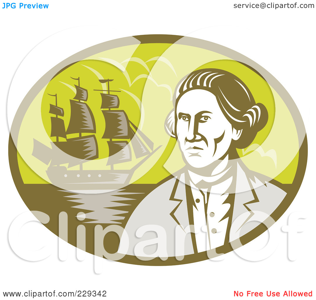 Royalty Free  Rf  Clipart Illustration Of An Explorer And Ship Logo By