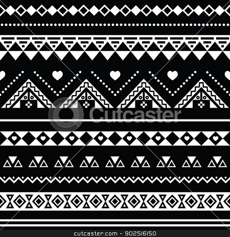 Black And White Background Stock Vector Clipart Vector Seamless Aztec