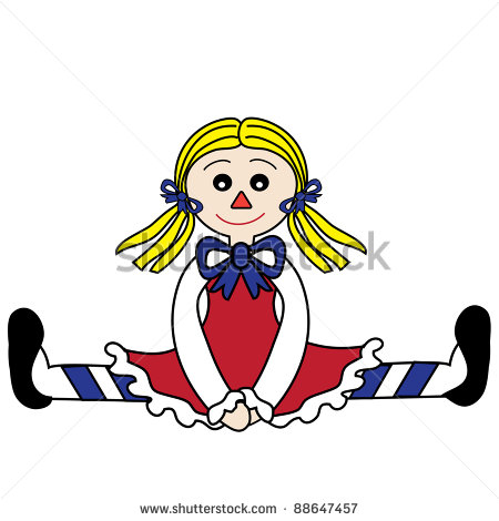 Clip Art Illustration Of A Rag Doll Sitting Down    Stock Photo