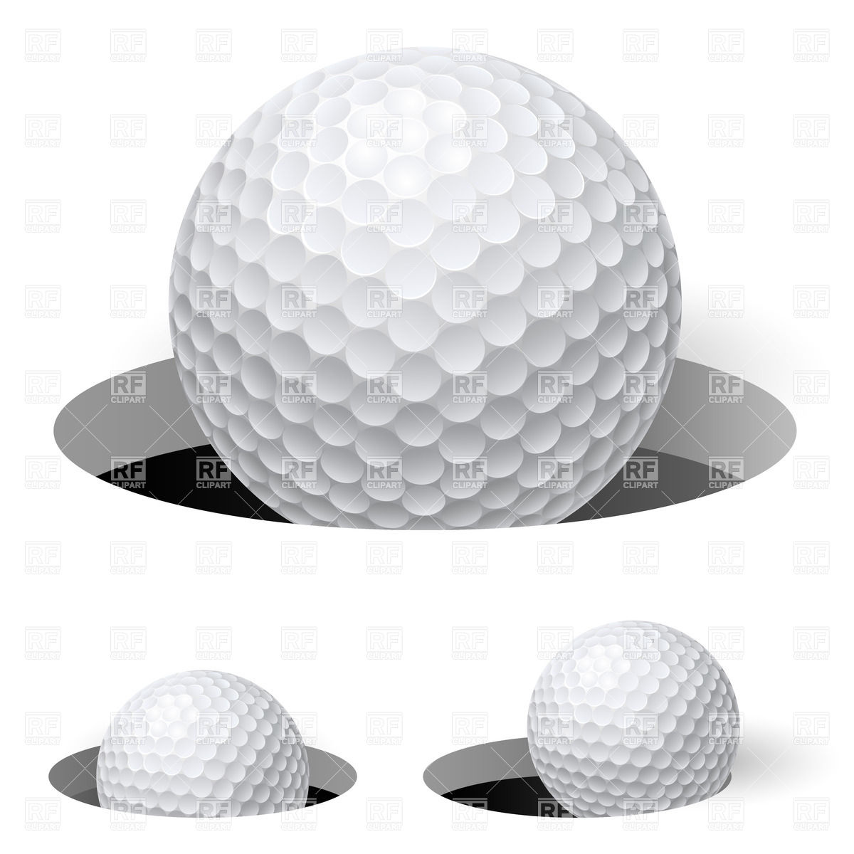Golf Ball In Hole Download Royalty Free Vector Clipart  Eps 