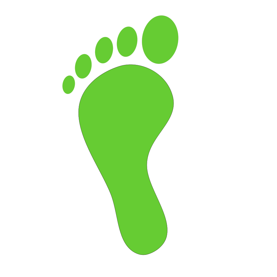 Green Foot Print 900px Clipart