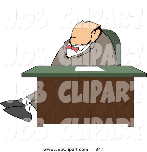 Job Clip Art Of A Fat White Businessman Stretching Legs Behind Office