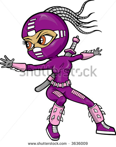Ninja Girl Vector Illustration   3636009   Shutterstock