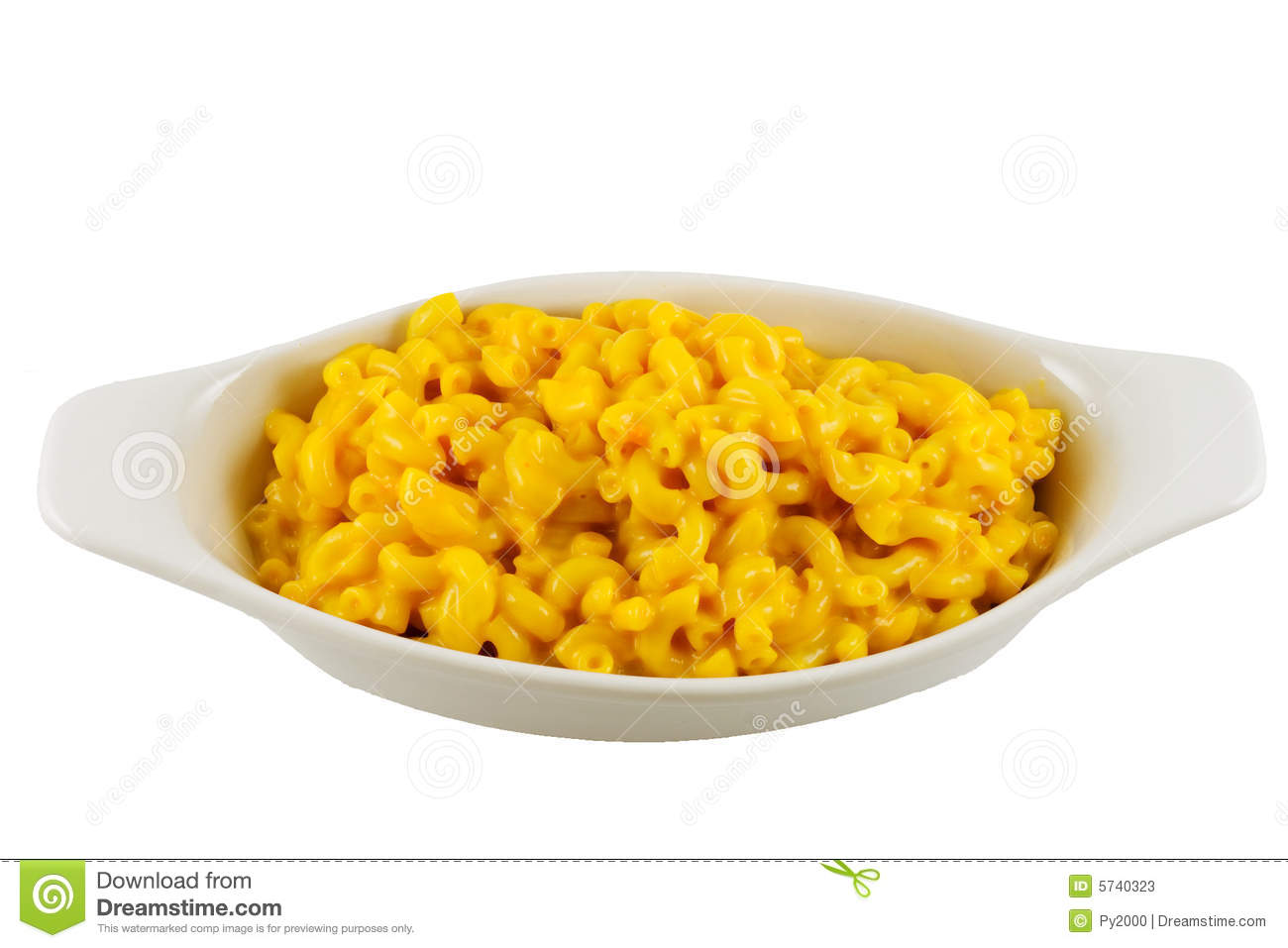 Plate Of Macaroni And Cheese Isolated In White Background