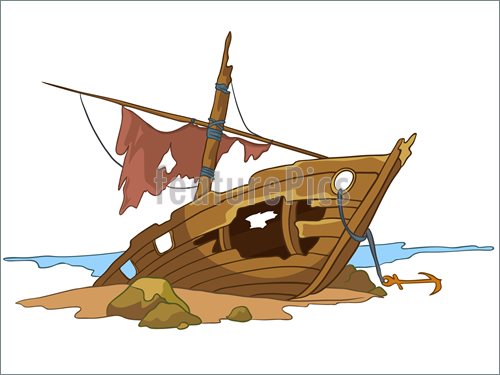 Ship Wreck Illustration