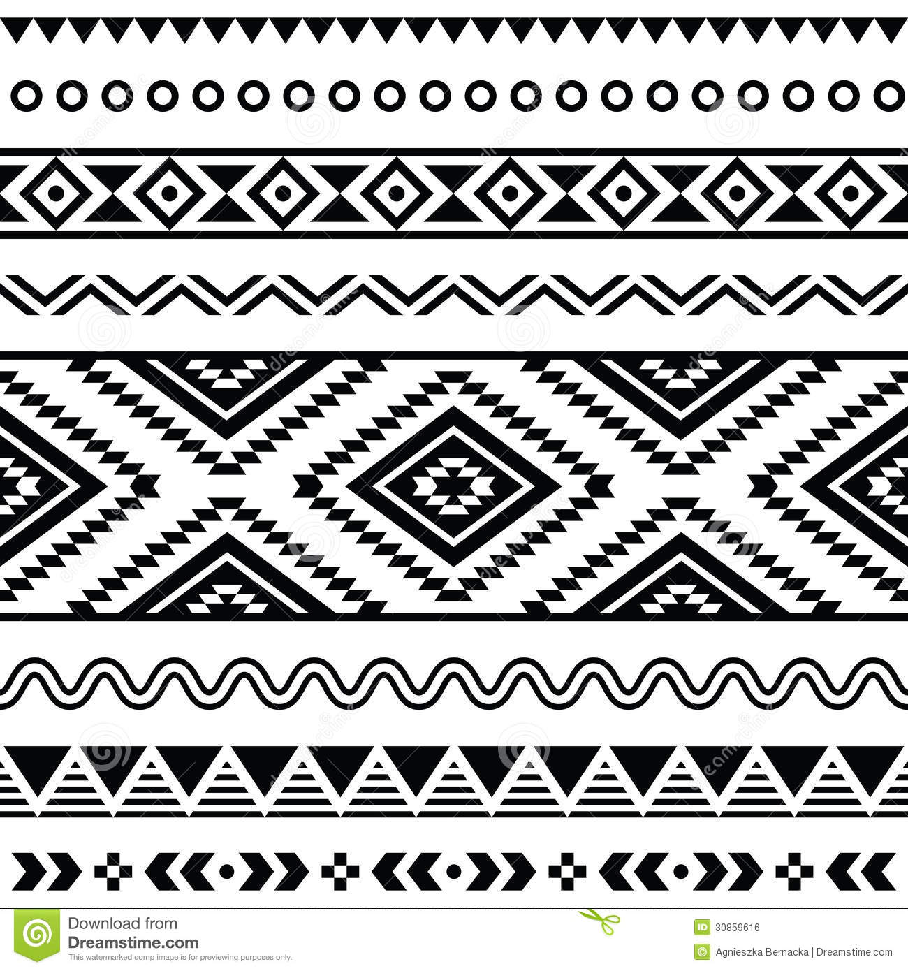 Tribal Seamless Pattern Aztec Black And White Background Royalty Free