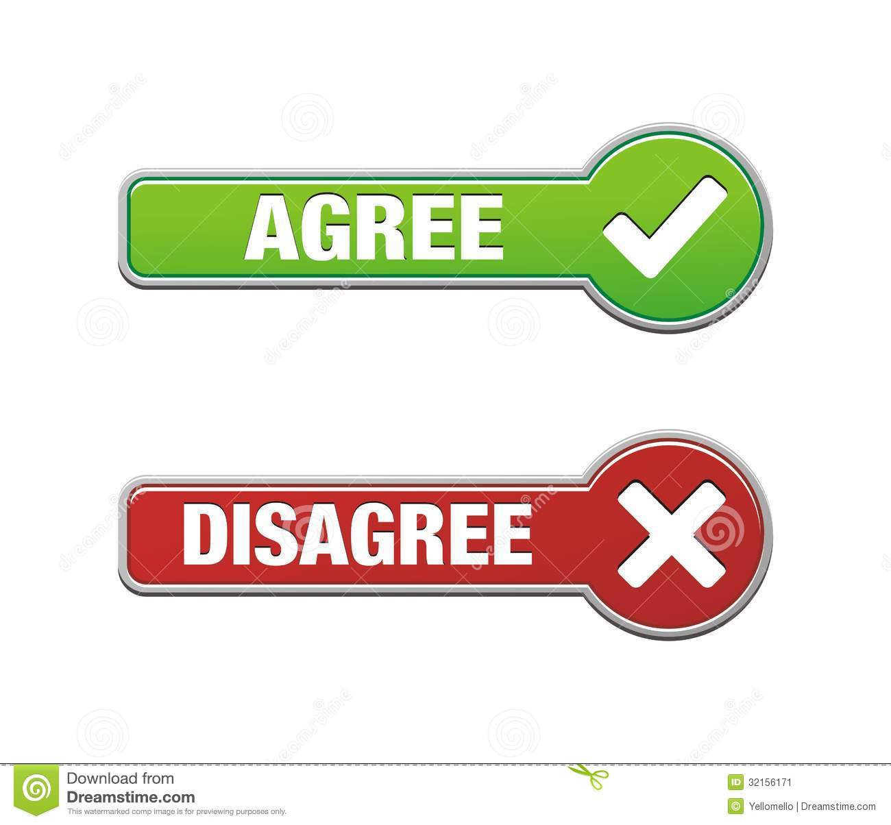Agree And Disagree Button Sets Stock Image   Image  32156171