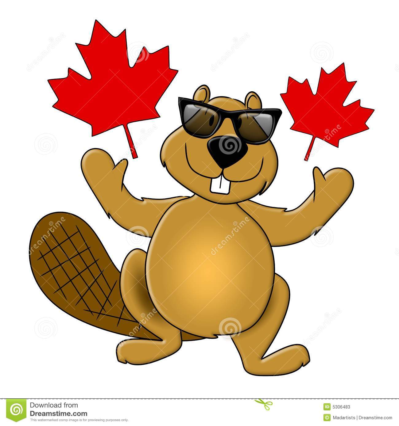 An Illustration Featuring The Popular Beaver Wearing Sunglasses And