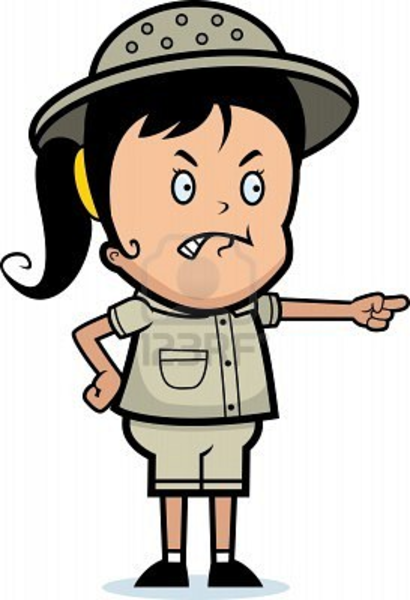 Cartoon Girl Explorer With An Angry Expression   Free Images At    