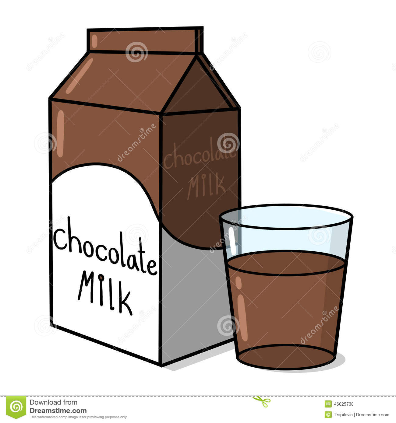 Chocolate Milk Carton And A Glass Illustration  Chocolate Milk And A