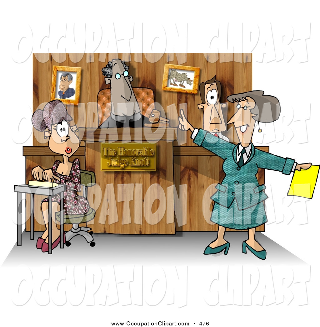 Clip Art Of A Judge Witness Stenographer And Lawyer All In A