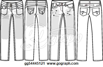 Clipart   Ladies Jeans Skinny  Stock Illustration Gg54445121