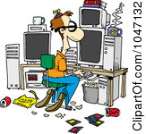 Clipart Of A Geek Girl Carrying A Tablet Computer   Royalty Free