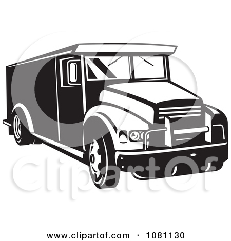 Clipart Retro Armored Bank Van On A Yellow Oval Royalty Free Vector