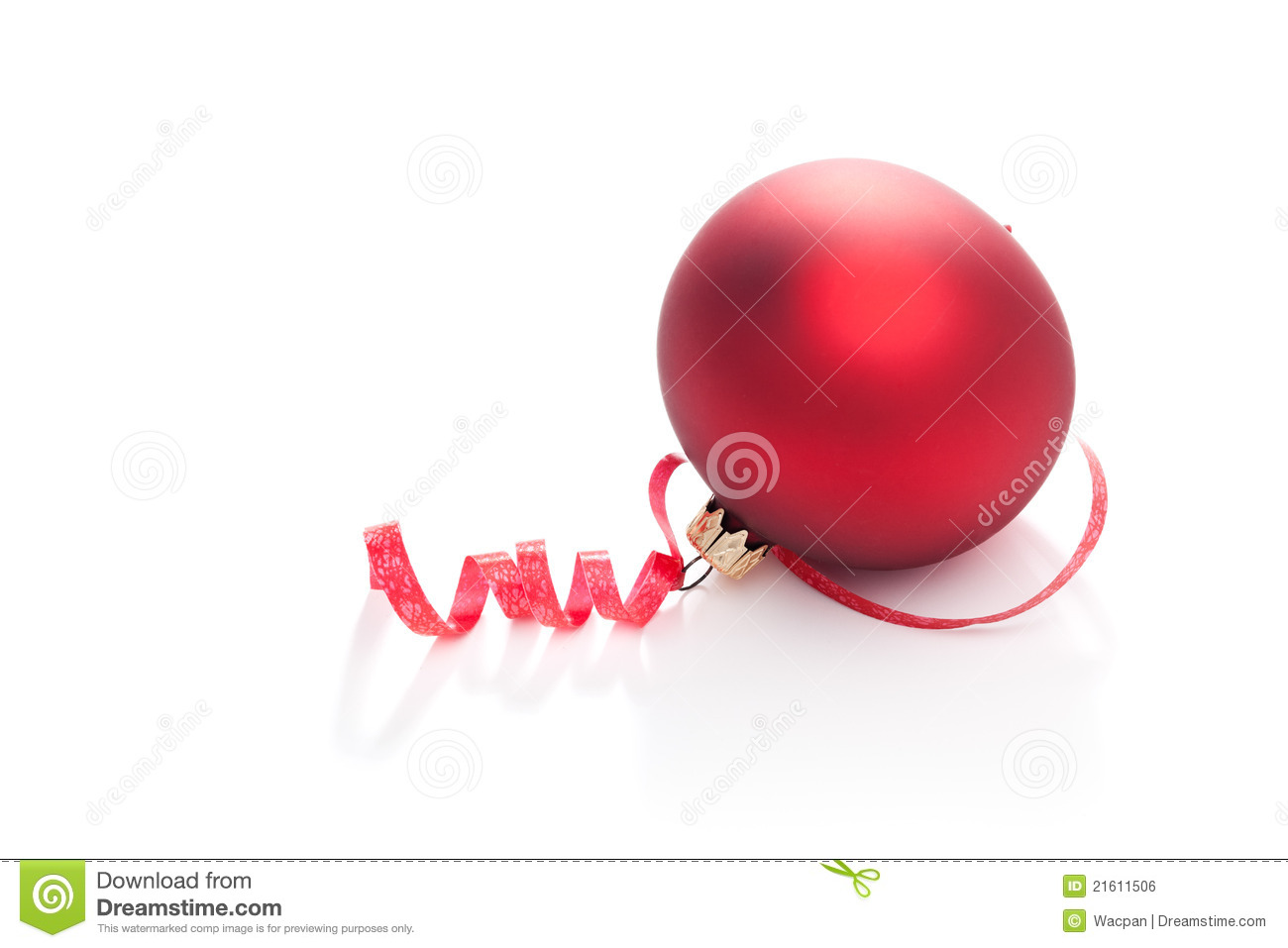 Curly Ribbon And Christmas Bauble Royalty Free Stock Image   Image