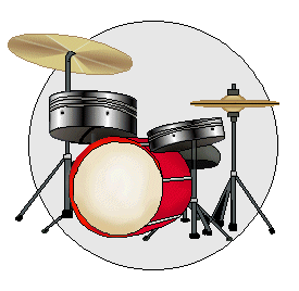 Drum Clip Art   Drum Sets On Colored Backgrounds