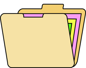 File Folder Clipart Image   Open Yellow File Folder Icon With