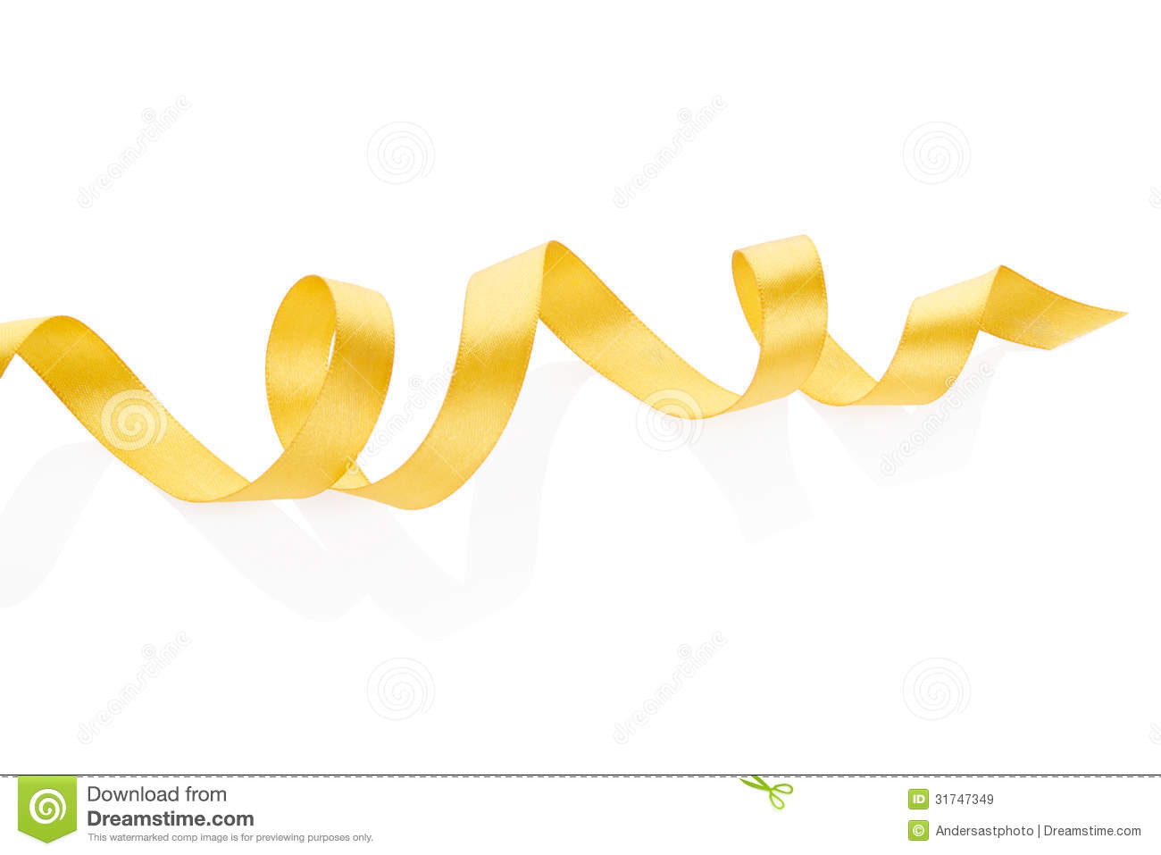 Golden Curly Ribbon Royalty Free Stock Images   Image  31747349