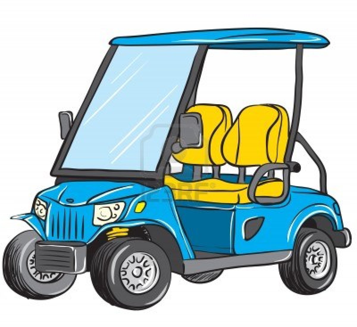 Golfer Clipart Image Funny Cartoon Golfer Driving A Golf Cart On A
