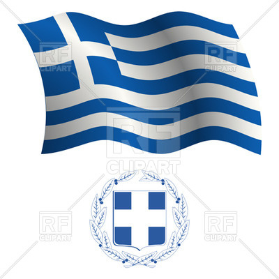 Greece Flag And Coat Of Arms Download Royalty Free Vector Clipart