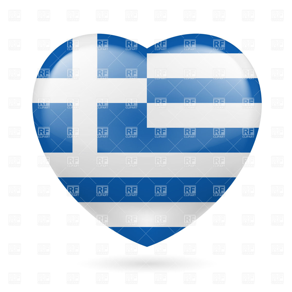 Heart With Greek Flag Colors  I Love Greece 31914 Download Royalty    