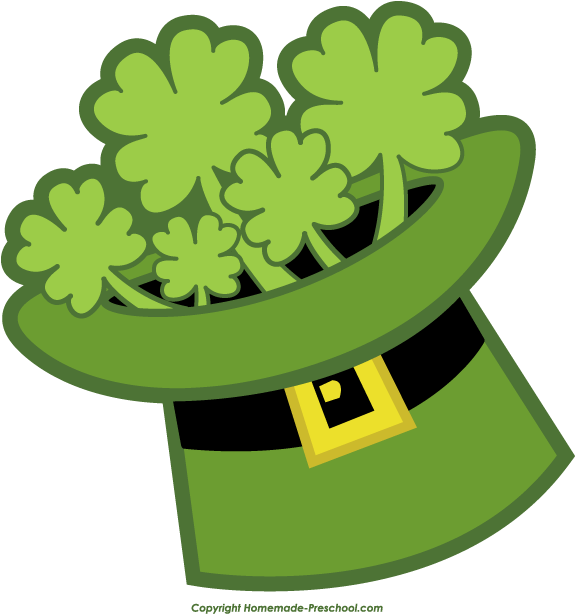 Home Free Clipart Free Irish Clipart Leprechaun Hat Clover Bunch