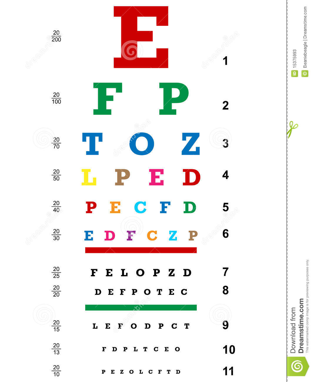 More Similar Stock Images Of   Colored Eye Chart Eps