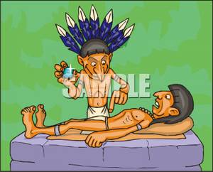 Of A Medicine Man Healing A Patient   Royalty Free Clipart Picture