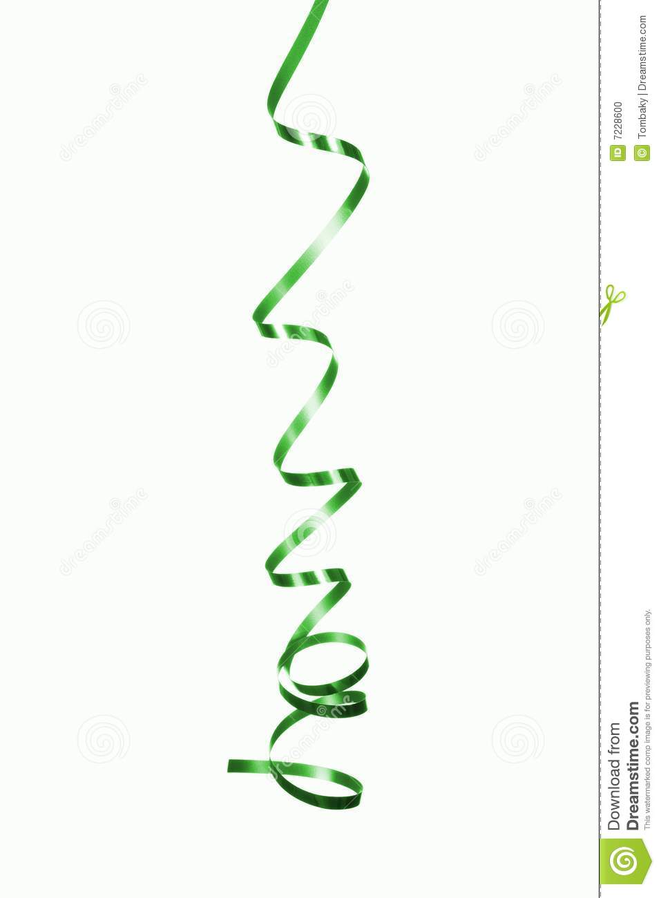One Curly Green Ribbon Stock Photo   Image  7228600