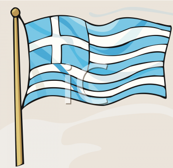 Royalty Free Greece Flag Clipart
