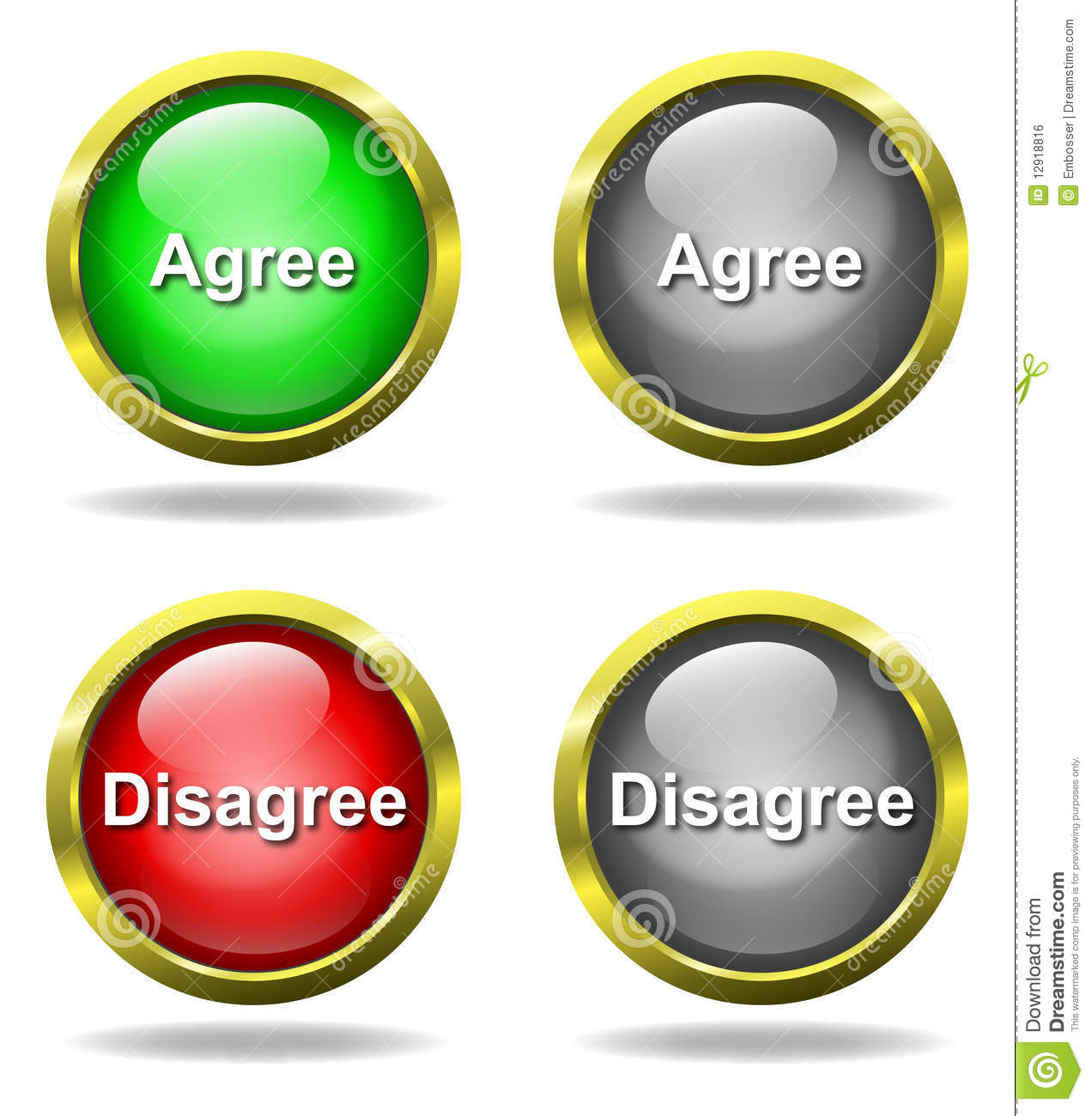 Set Of Glass Agree   Disagree Buttons Royalty Free Stock Image   Image