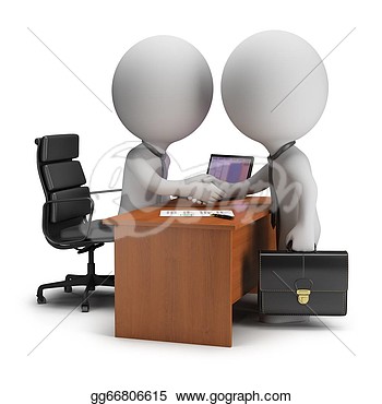 Stock Illustration   Two 3d Small People Have Signed The Agreement