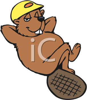 This Cartoon Beaver Taking A Break Clipart Image Is Available