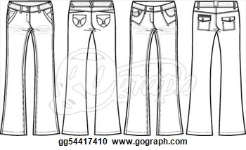 Vector Art   Denim Jeans Skinny Flare  Clipart Drawing Gg54417410