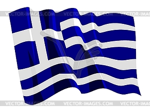 Waving Flag Of Greece   Vector Clip Art