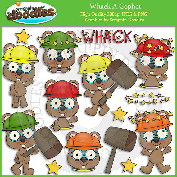 Whack A Gopher Clip Art By Scrappindoodles On Etsy