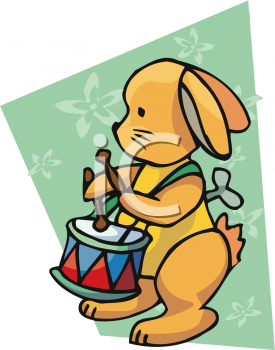 Wind Up Rabbit Playing A Drum   Animalclipart Net
