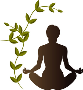 Woman Clipart Image   Peaceful Setting With Woman Doing Yoga And