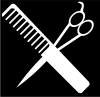 Barber Comb And Hair Scissors For Address Labels Or Rubber Stamps