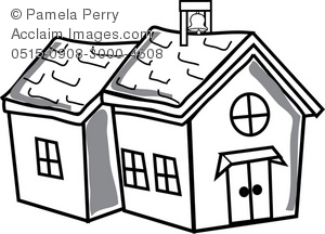 Comblack And White Clip Art Illustration Of A Schoolhouse   Acclaim